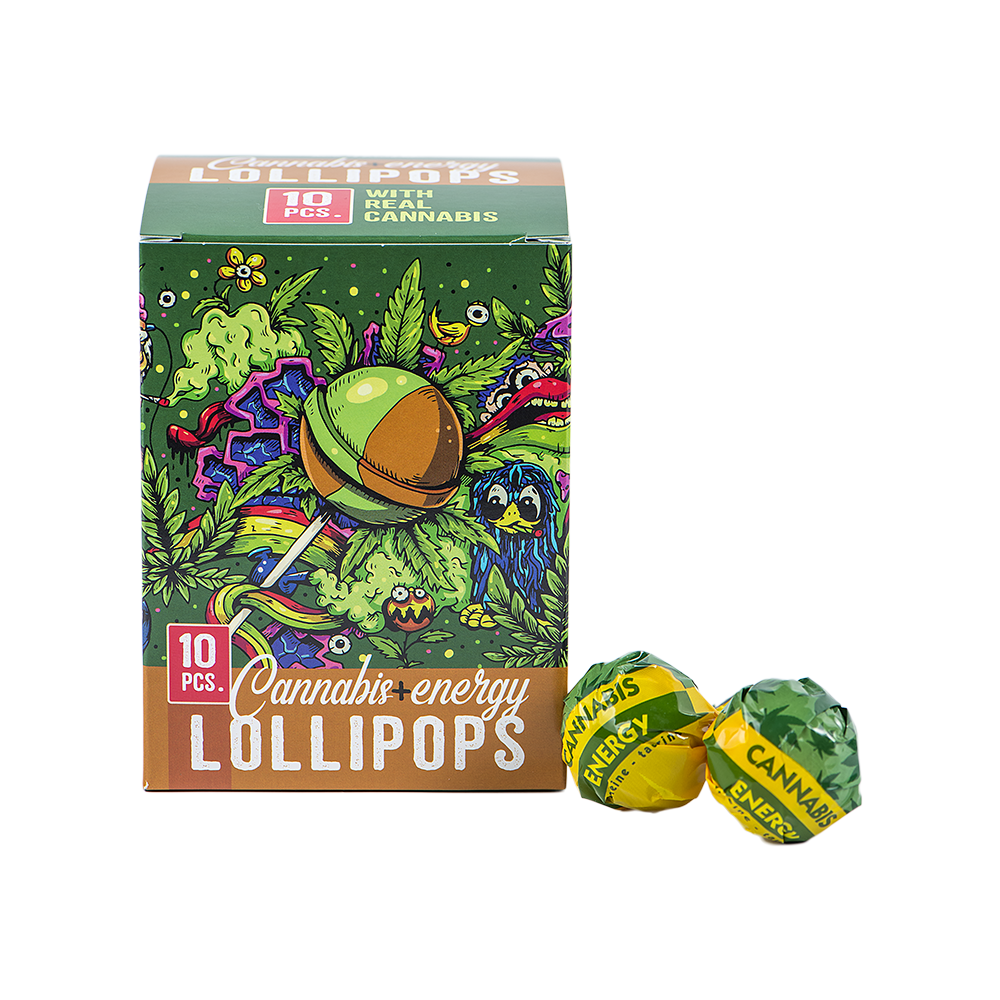 Cannabis Energy Lollipops – Box (10 Stück)
