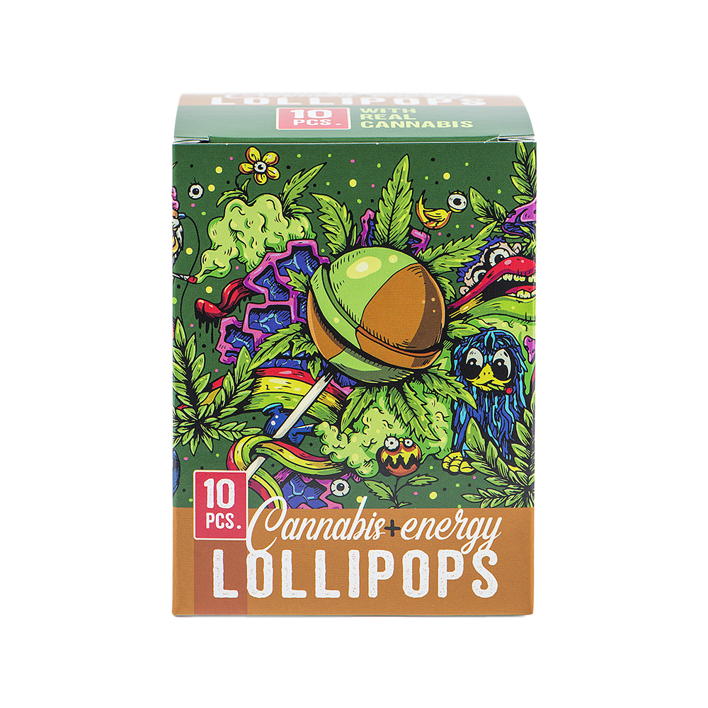 Cannabis Energy Lollipops – Box (10 Stück)
